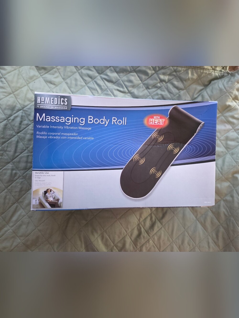 NWT-HoMedics Black Massaging Body Roll with Heat